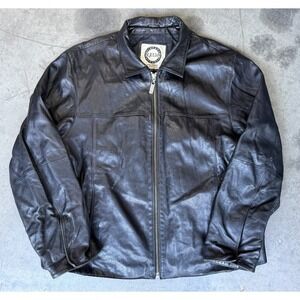 Mens Sz Large Vintage M Julian WILSONS Leather Black Jacket Full Zip